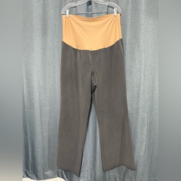duo Maternity Pants - Duo Maternity Tan and Gray Pants